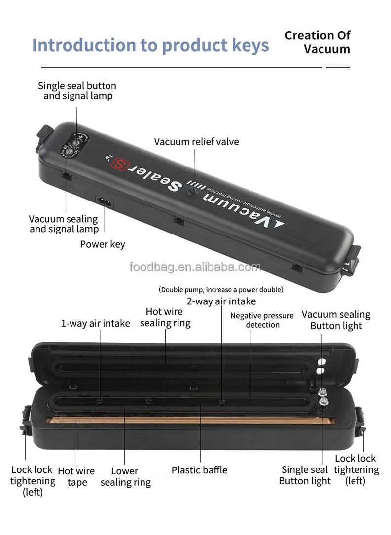 Professional Vacuum Sealer Machine – Seal Meats, Veggies, and Leftovers with One Touch