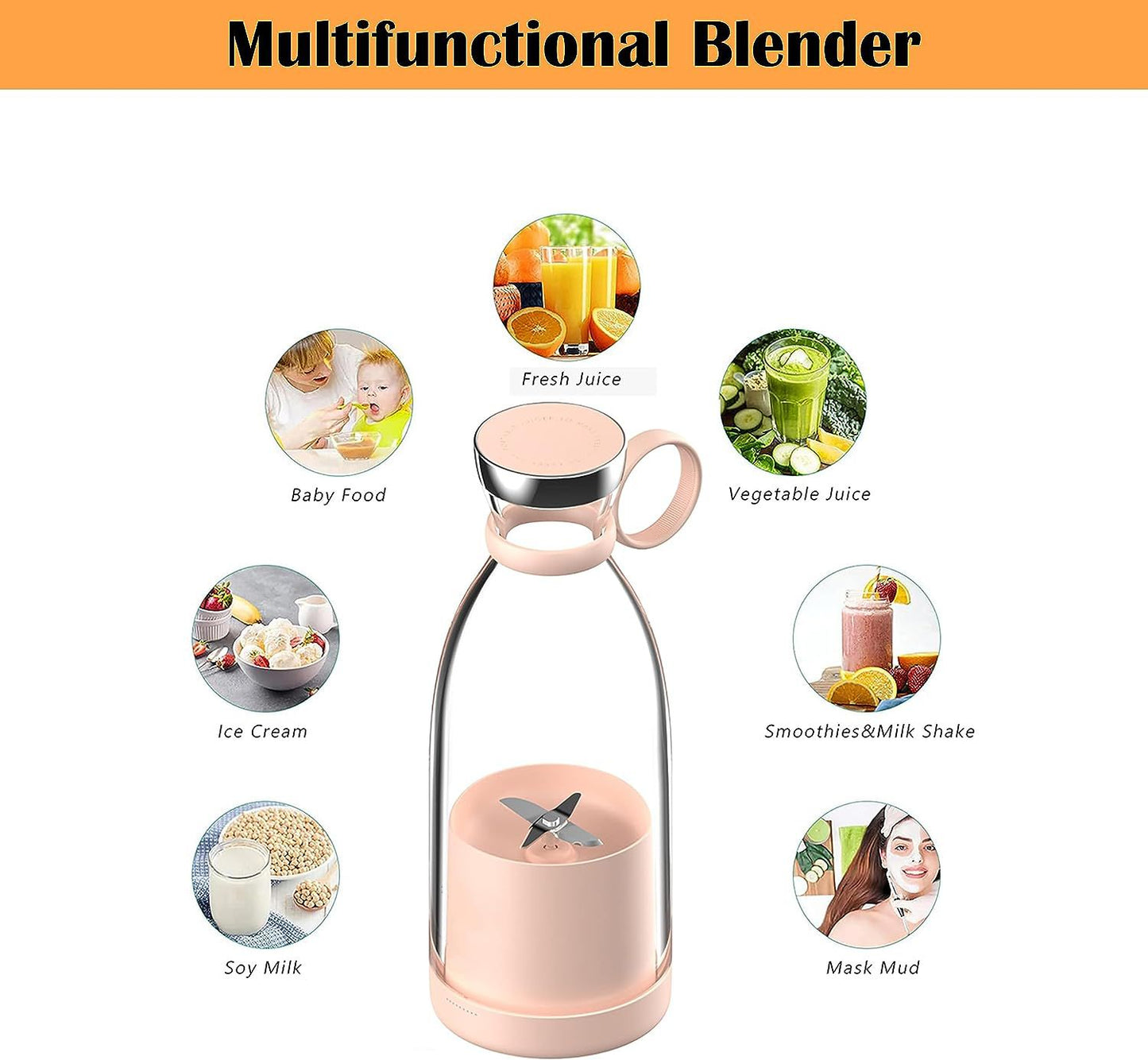 FreshBlend™ Portable Juice Blender – Rechargeable, Powerful & Perfect for On-the-Go Nutrition